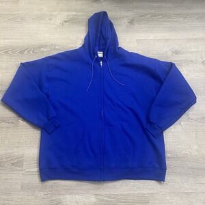 Men's Hanes Eco Smart Blue Zip Up Sweatshirt, Size XL